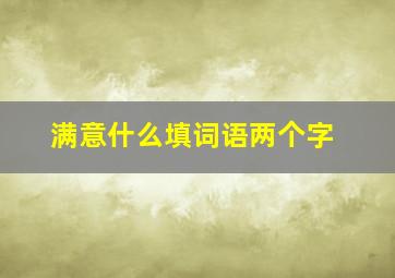 满意什么填词语两个字