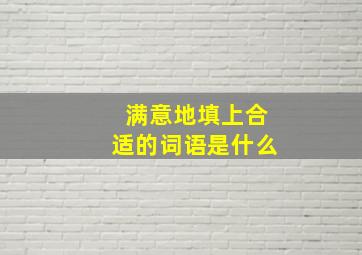 满意地填上合适的词语是什么