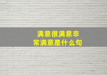 满意很满意非常满意是什么句