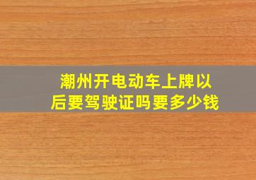 潮州开电动车上牌以后要驾驶证吗要多少钱