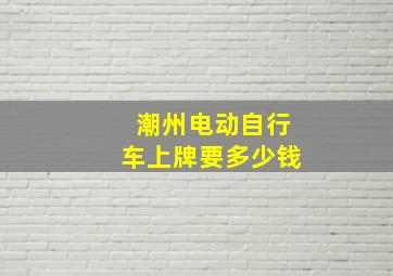 潮州电动自行车上牌要多少钱