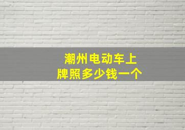 潮州电动车上牌照多少钱一个