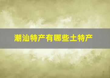 潮汕特产有哪些土特产