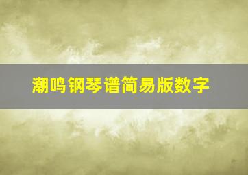 潮鸣钢琴谱简易版数字