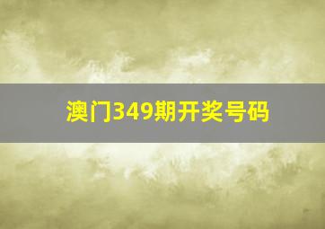 澳门349期开奖号码