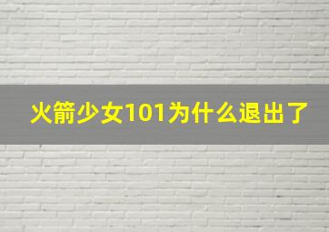 火箭少女101为什么退出了