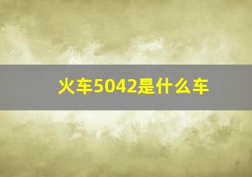 火车5042是什么车