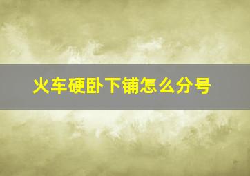 火车硬卧下铺怎么分号