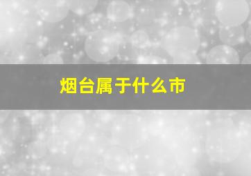 烟台属于什么市