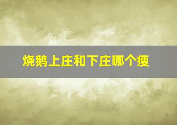 烧鹅上庄和下庄哪个瘦