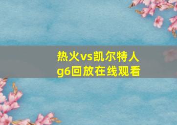 热火vs凯尔特人g6回放在线观看