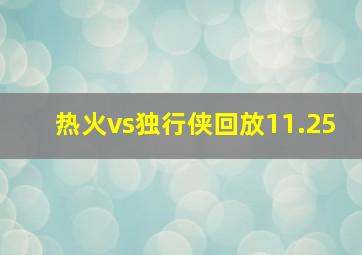 热火vs独行侠回放11.25