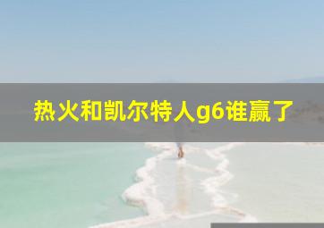 热火和凯尔特人g6谁赢了