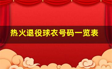 热火退役球衣号码一览表