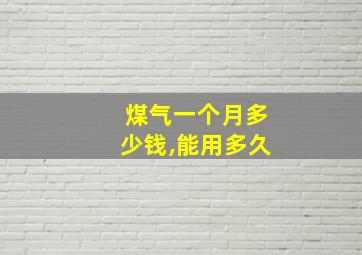 煤气一个月多少钱,能用多久