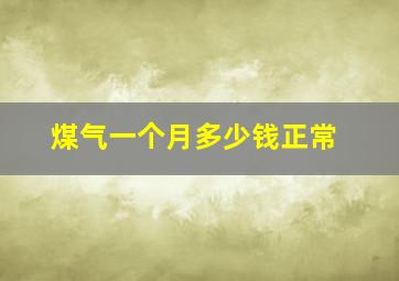 煤气一个月多少钱正常