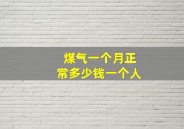 煤气一个月正常多少钱一个人