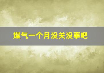 煤气一个月没关没事吧