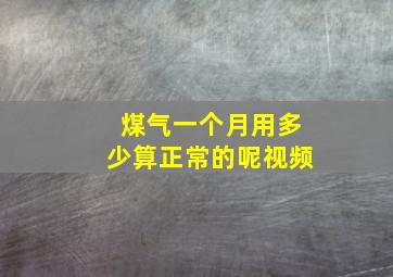 煤气一个月用多少算正常的呢视频