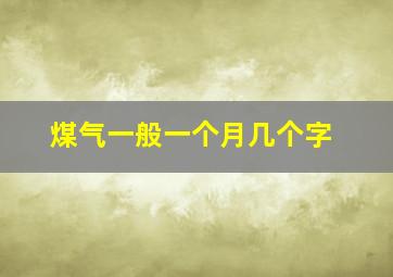 煤气一般一个月几个字