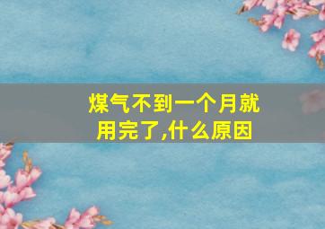 煤气不到一个月就用完了,什么原因