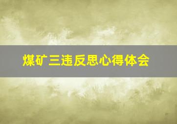 煤矿三违反思心得体会