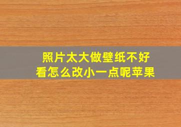 照片太大做壁纸不好看怎么改小一点呢苹果