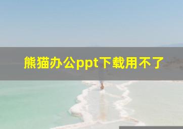 熊猫办公ppt下载用不了