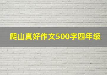 爬山真好作文500字四年级