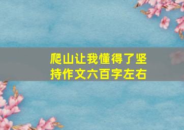 爬山让我懂得了坚持作文六百字左右