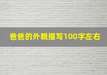 爸爸的外貌描写100字左右