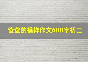 爸爸的模样作文600字初二