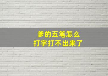 爹的五笔怎么打字打不出来了