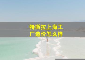 特斯拉上海工厂造价怎么样