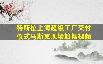 特斯拉上海超级工厂交付仪式马斯克现场尬舞视频