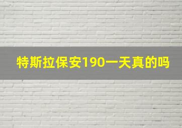 特斯拉保安190一天真的吗