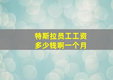 特斯拉员工工资多少钱啊一个月