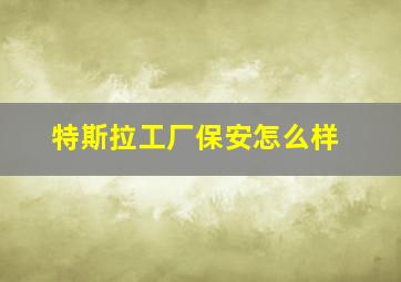 特斯拉工厂保安怎么样