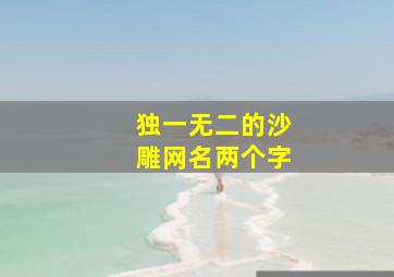 独一无二的沙雕网名两个字