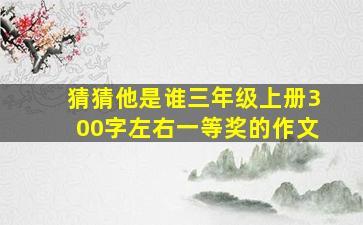 猜猜他是谁三年级上册300字左右一等奖的作文