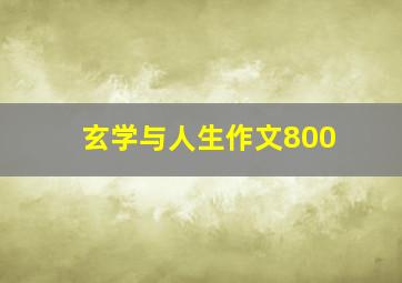 玄学与人生作文800