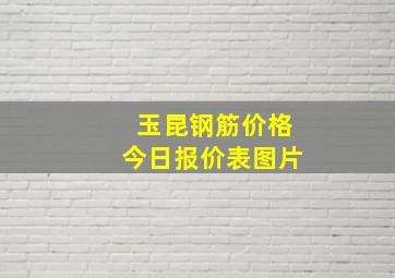 玉昆钢筋价格今日报价表图片