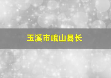 玉溪市峨山县长