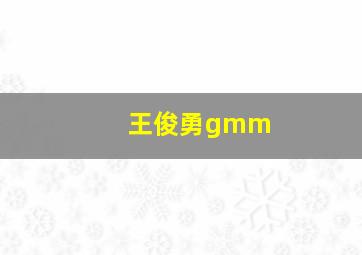 王俊勇gmm