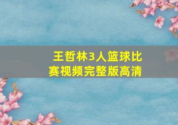 王哲林3人篮球比赛视频完整版高清