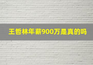 王哲林年薪900万是真的吗