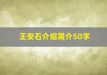 王安石介绍简介50字