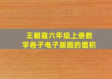 王朝霞六年级上册数学卷子电子版圆的面积