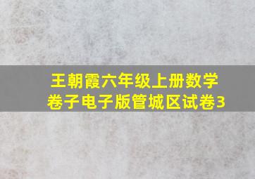 王朝霞六年级上册数学卷子电子版管城区试卷3