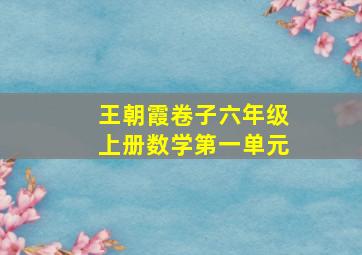 王朝霞卷子六年级上册数学第一单元